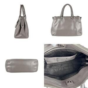 Prada phenix Tote vitello Bag Gray Calfskin Soft Leather